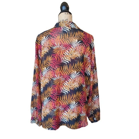 JORDAN BLUE LABEL 2 PC Blouse/Pleated Tank Multi-color Wms XL - Picture 4 of 6